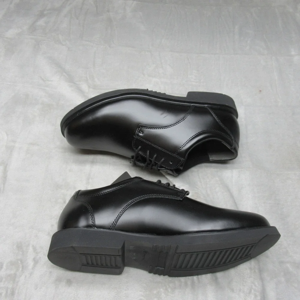 Thorogood Mens Shoes 11M Black Oxford Slip Resistant Leather Lace High Shine NEW